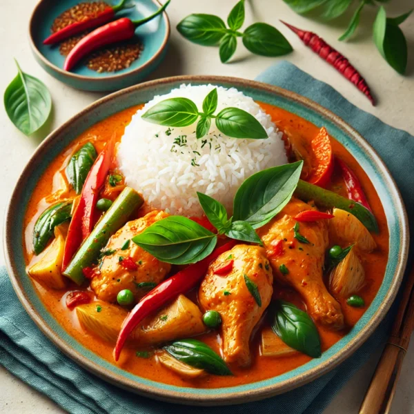 8. Kyckling med Thai rödcurry