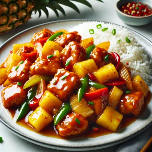 6A. Kyckling med sötsur sås och ananas