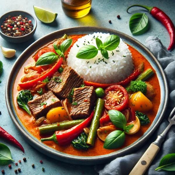 8B. Biff med Thai rödcurry  🌶