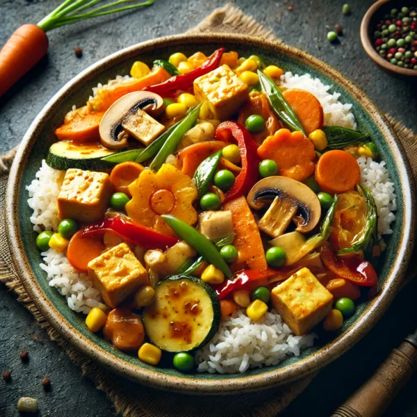 20. VEGAN – Wokad grönsakersmix med Thai rödcurry