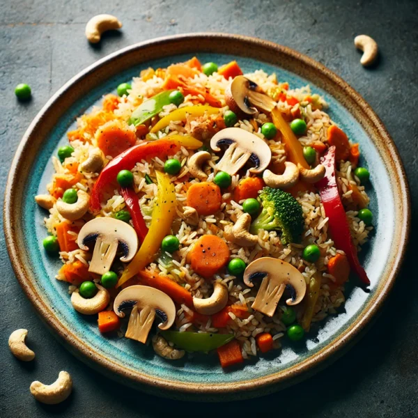 20B. VEGAN – Stektris med grönsaker & cashewnötter