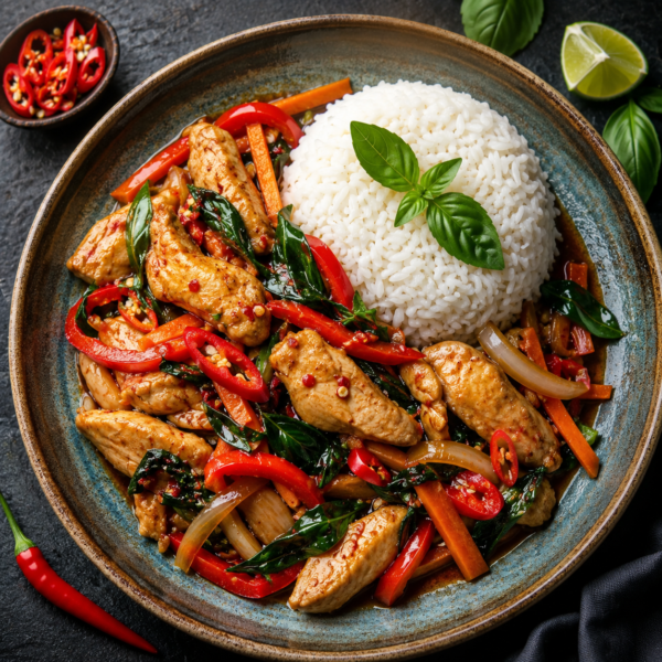 Kycklingfilé med lime, chili & thaibasilika 8A.Kycklingfilé med lime, chili & thaibasilika